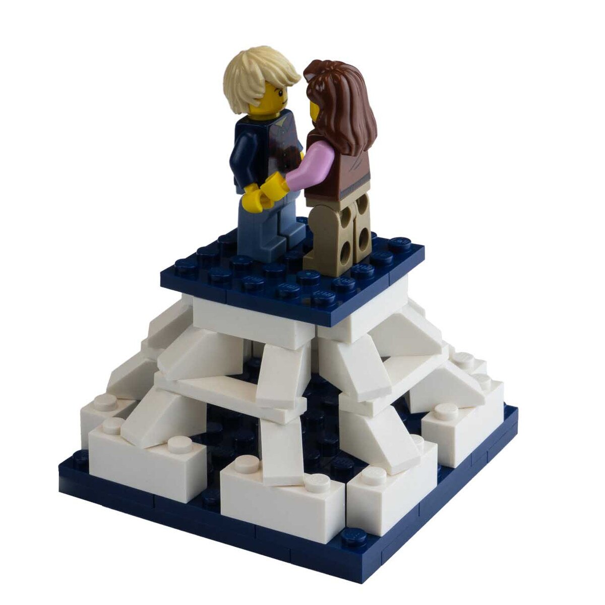 Block A Lego sculpture with Lego People